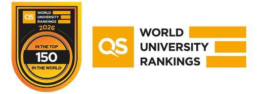 Top 150 in the 2026 QS World University Ranking badge